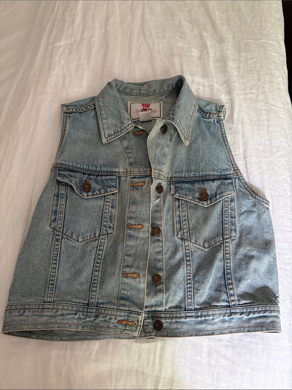 1970’s authentic  Levi's Light Blue Denim Vest with Button Front